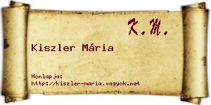 Kiszler Mária névjegykártya