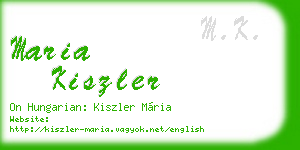 maria kiszler business card